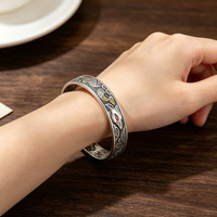 Bracelet vintage en émail coloré motif renard à neuf queues pour homme et femme, bijou porte-bonheur, accessoire de main