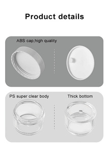 Envases Vacíos Transparentes de 1oz 30ml <span class=keywords><strong>para</strong></span> Cuidado de la Piel, Slime, Crema Facial, Bálsamo Labial, Loción, Frascos Cosméticos con Tapas Blancas - Product Image 6