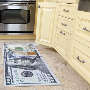 Alfombra Personalizada con Diseño de Billetes de 100 Dólares Vintage, Tapete para Entrada, Alfombra de Entrada con Diseño de Dinero, Alfombra Anudada a Mano para Casa, Alfombra para Niños - Product Image 4