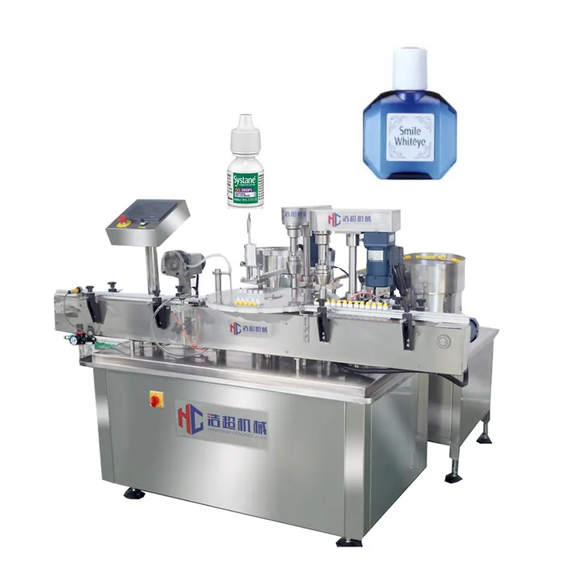 China supplier plastic packaging liquid soap filling eye drops production line