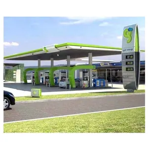 Prefabricated Gas Station Special Design Prefabricated Steel Structure Petrol Station Canopy