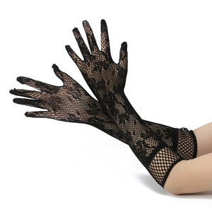 <span class=keywords><strong>Vente</strong></span> Chaude Gants en dentelle pour femme, longs, sexy, à motif floral, en maille, pour mariée, liturgie, cosplay et robe de mariée - Product Image 4
