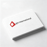 Impression de cartes de visite professionnelles modernes personnalisées, carte de visite minimaliste en papier avec logo géométrique rouge pour entreprise