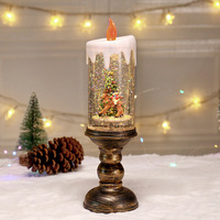 Meilleure vente transfrontalière : Bougie musicale flocon de neige rotative, boîte à scènes, ornement boule de neige, cadeau de Noël