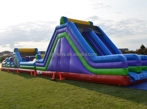 Percorso a Ostacoli Gonfiabile in PVC con Castello Rimbalzante, Grandi Scivoli, Area di Salto e Casa Rimbalzante con Ventilatore - Product Image 4