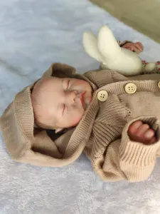 Cuerpo de tela realista Muñecas Reborn de silicona Juguetes Vinilo suave Bebe Sleeping Reborn Baby Doll Recién nacido Bebé Niños Regalo