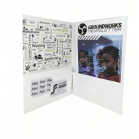 Carpeta de Presentación de Documentos Impresa Económica, Tamaño A4, de Cartón, Expandible, Blanca, con Logotipo en Dorado