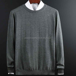 Chemise en tricot à col rond solide pour hommes tricots décontractés à manches longues Slim Fit Cardigan Jersey <span class=keywords><strong>pull</strong></span> tricoté - Product Image 2