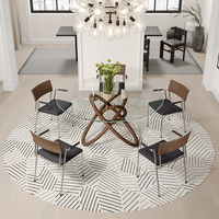 Esstische mit Glasplatte und Walnuss-Finish, Kleine Moderne Möbel für Esszimmer-Dekoration