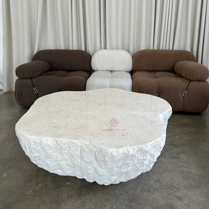 <span class=keywords><strong>Table</strong></span> basse <span class=keywords><strong>de</strong></span> luxe en <span class=keywords><strong>marbre</strong></span> naturel calcaire Pièce maîtresse <span class=keywords><strong>de</strong></span> salon artistique design moderne - Product Image 3