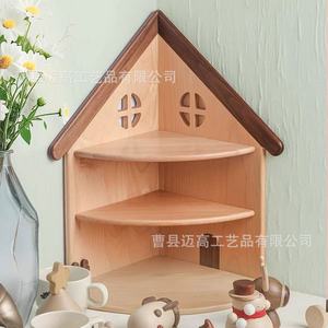 Étagère d'angle en bois à plusieurs niveaux pour tasses, cosmétiques, ornements, figurines d'aromathérapie, support de rangement de bureau - Product Image 2