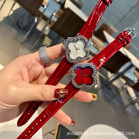 Montre à quartz FanJia écologique et polyvalente pour femme, collection trèfle à quatre feuilles porte-bonheur, cadran en nacre