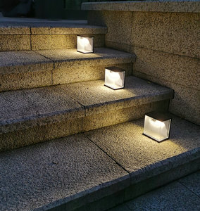 Dim PIR Waterpoof hợp kim nhôm hình khối lập phương an ninh vườn tường ánh sáng năng lượng mặt trời cảm biến chuyển động ngoài trời cảnh quan an ninh Đèn tường - Product Image 1