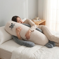 Oreiller long de soutien pour le sommeil en coton PP, avec vibration apaisante et compresse chaude, peluche scellée pour filles, pour dormir sur le côté, confort réconfortant