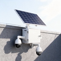 Sistema di Sorveglianza Solare Off-Grid HiTOP con Pannello da 200W e Box CCTV Mobile Montato su Palo per Sicurezza in Cantiere