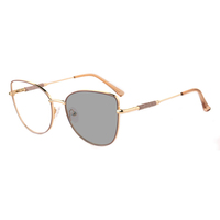 8620 nouvelles lunettes anti-lumière bleue pour femmes-montures œil de chat haut de gamme avec charnières à ressort, lunettes photochromiques en métal