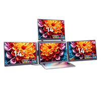 Moniteur portable tendance 2026, écran pliable 14 pouces, extension de moniteur quadruple, 1 câble pour 3 écrans, extension d'écran d'ordinateur portable pour PC