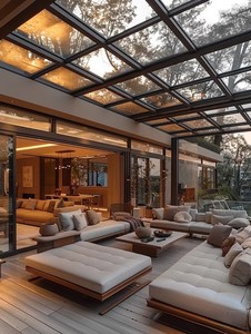 Véranda extérieure moderne Yuantai en aluminium imperméable avec toit en verre trempé double, design incliné pour hôtel, villa, jardin, patio - Product Image 4