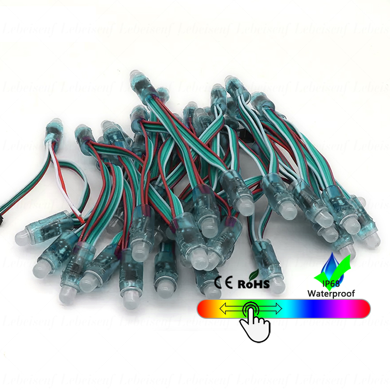 12 мм WS2811 цветная (RGB) светодиодная линейная гирлянда искусства и знаком AD праздников Рождественский праздник IP68 Водонепроницаемый DC 5V 50 лампа/лот пикселей цифровой модуль усилителя