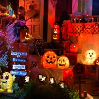 Ensemble de lanternes chinoises d'Halloween en forme de citrouille et de fantôme pour la décoration de parcs à thème, de jardins et de maisons hantées