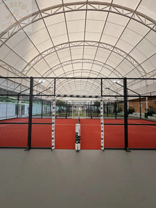 EXITO México Instalación de Vidrio Templado para <span class=keywords><strong>Cancha</strong></span> de Pádel con Postes de Acero Galvanizado en Caliente, <span class=keywords><strong>Cancha</strong></span> de Pádel Panorámica - Product Image 6