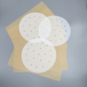 Papier sulfurisé rond jetable pour friteuse à air, double face silicone, divers diamètres pour panier vapeur - Product Image 3