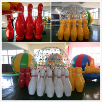 Pins de bowling gonflables géants, ensemble de bowling gonflable pour le team building, les parcs d'attractions en plein air, les divertissements sur la neige