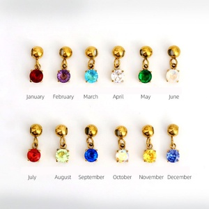 Pulsera de Lujo Personalizable de Acero Inoxidable 316L 18K con Dijes de Diamantes de Colores y Piedras de Nacimiento del Zodíaco para Fabricación de Joyas al por Mayor - Product Image 2