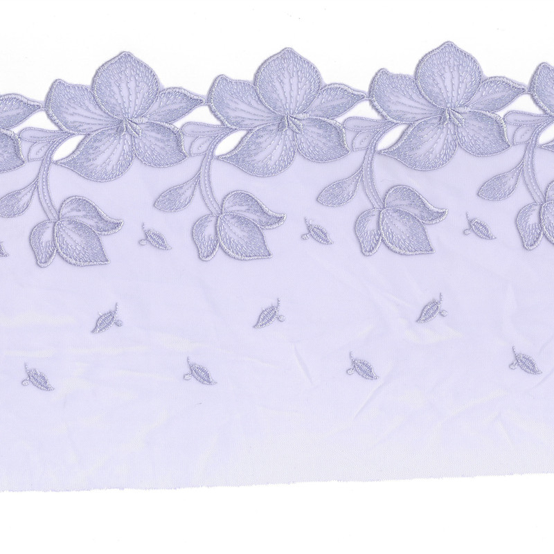 OEM 3D Flower Embroidery Lace Fabric