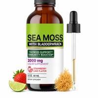 YanNI  Tetes Cairan Sea Moss dengan Bladderwrack 2000mg Rasa Strawberry Lime Mineral Esensial Grosir OEM ODM