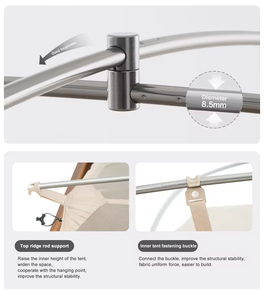 เต็นท์แคมป์ปิ้งกลางแจ้งแบบพับได้ น้ำหนักเบา สำหรับเดินป่าและตั้งแคมป์ 4 ฤดู รุ่น Custom <span class=keywords><strong>Vidalido</strong></span> 15D ไนลอนสองชั้น กันน้ำ - Product Image 4