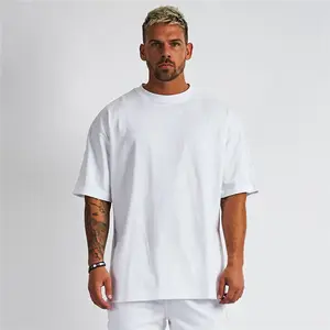 Custom Mens Oversize T-shirt Print Logo 100% Cotton Plus Size Tee Shirt Big And Tall T-shirts Loose Fit T Shirt