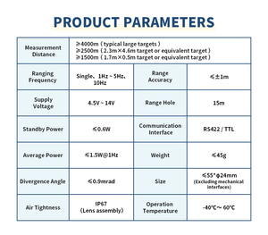 4000 मीटर रेंज कॉम्पैक्ट 1535 एनएम एर्बियम-ग्लास लेजर मॉड्यूल औद्योगिक ग्रेड ip67 रेटेड एल्यूमीनियम मिश्र धातु ईयंग EFC-2500A - Product Image 6