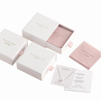 Boîte à bijoux de luxe en gros, style tiroir, avec sac en papier assorti, logo estampé à chaud, ensemble d'emballage cadeau pour bijoux