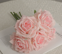 5 Zweige Seidenrosen-Blumenstrauß für Heimdekoration, Hochzeit, Erntedankfest, Abschlussfeier, Außendekoration, Fotografie-Requisiten