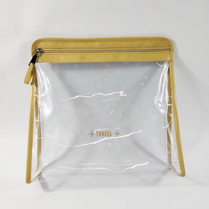 Make up chiaro PU borsa cosmetica da viaggio trasparente borsa cosmetica con Logo personalizzato - Product Image 4