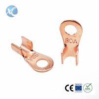 Kit Surtido de 70 Terminales de Anillo de Cobre Serie OT para Crimpado, Conectores de Cable de Barril Abierto 5A-100A