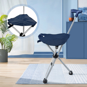 <b>Folding</b> Walking Stick <b>Stool</b> Aluminum Alloy Lightweight Portable Cane <b>Stool</b> For Elderly Mobility Aid - Product Image 2