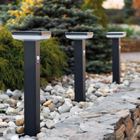 Éclairage de Jardin Carré Solaire LED en Acier Inoxydable avec Détecteur de Mouvement pour Extérieur