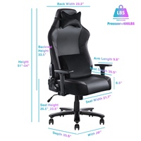 Grande-Bretagne haute qualité Sedie Gaming mécanisme d'inclinaison noir cuir synthétique Pu ordinateur Style course Gamer Chaise chaise de jeu