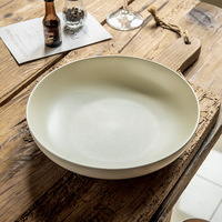 Assiette creuse en céramique unie, style glamour, polie, durable, pour fêtes et mariages, compatible lave-vaisselle, bol à salade et pâtes