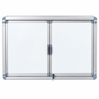 Tableau d'affichage mural verrouillable avec cadre en aluminium et double porte pour école ou bureau