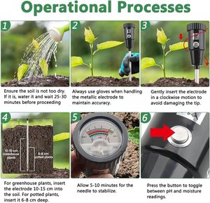 Instrument de détection de la qualité du sol de haute précision, adapté à la culture des semis agricoles, à la plantation en verger, à la mesure de l'humidité, de l'acidité et du pH - Product Image 4