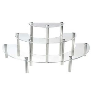 Bolo <span class=keywords><strong>Display</strong></span> Stand Sobremesa Casamento Snack <span class=keywords><strong>Rack</strong></span> Cupcake Titular Semicircular Festa Transparente Servir Platter Acrílico 3 Tiers - Product Image 6