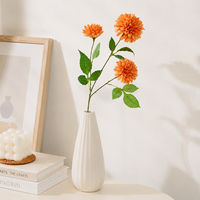 Fleurs artificielles en gros, Hortensia fait main, haute simulation, tige unique, trois têtes, pour mariage et décoration intérieure