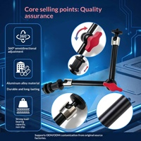 Bras Magique en Alliage d'Aluminium Noir 7 et 11 Pouces, Capacité de Charge 3kg, Compatible Vis 1/4'', Accessoires pour Appareil Photo DSLR et Smartphone