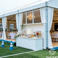 Carpa Profesional Tipo A para Bodas, Carpa Modular Transparente en Forma de A para 200 Invitados