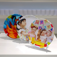 RubySub Assiette ronde de haute qualité 6/8 pouces Sublimation Assiette à dîner en plastique vierge
