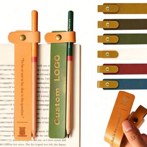 Custom Personalized Blank <b>Leather</b> Bookmark with Pen Holder Vintage Strip Paging Clip Page Markers Reading Gift for <b>Book</b> Lover - Product Image 1