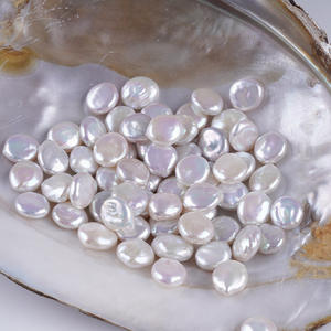 Accessoires de bijoux DIY personnalisables, perles d'aquaculture d'eau douce recyclées, bouton blanc, lumière forte, 8-9 mm, couleur personnalisée - Product Image 2